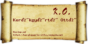 Kerékgyártó Ottó névjegykártya